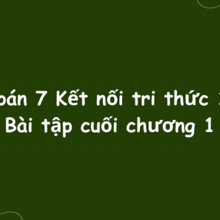 Toán 7 Kết nối tri thức 1: Bài tập cuối chương 1