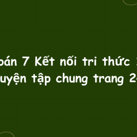 Toán 7 Kết nối tri thức 1: Luyện tập chung trang 24