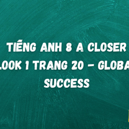 Tiếng anh 8 A Closer Look 1 trang 20 – Global Success