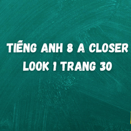 Tiếng anh 8 A Closer Look 1 trang 30 – Global Success