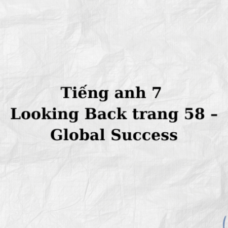 Tiếng anh 7 Looking Back trang 58 – Global Success