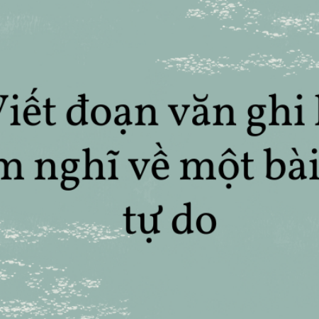 Soạn văn 8: Viết đoạn văn ghi lại cảm nghĩ về một bài thơ tự do tập 2 – KNTT