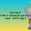 Văn lớp 9 TT thứ 2: Quảng bá giá trị của sách – KNTT tập 2