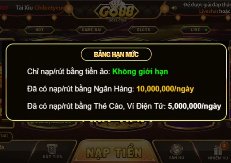 Điều kiện cần thiết để rút tiền Go88